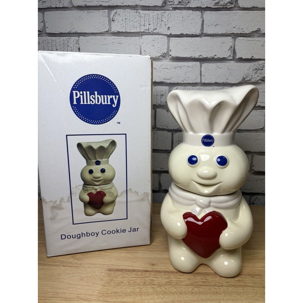 PILLSBURY DOUGHBOY 2007 "Add A Little Love" HEART COOKIE JAR - NEW IN BOX